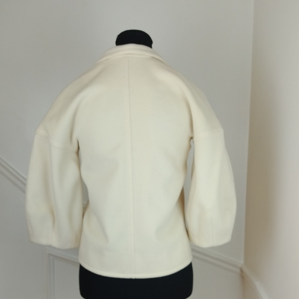 BCBGMaxAzria Bomber Jacket Wool Size XXS Cream Ivory‎ - Picture 2 of 7